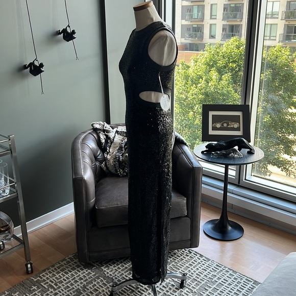New STAUD Dolce Sequined Cutout Dress in Black Size XS - Picture 5 of 8